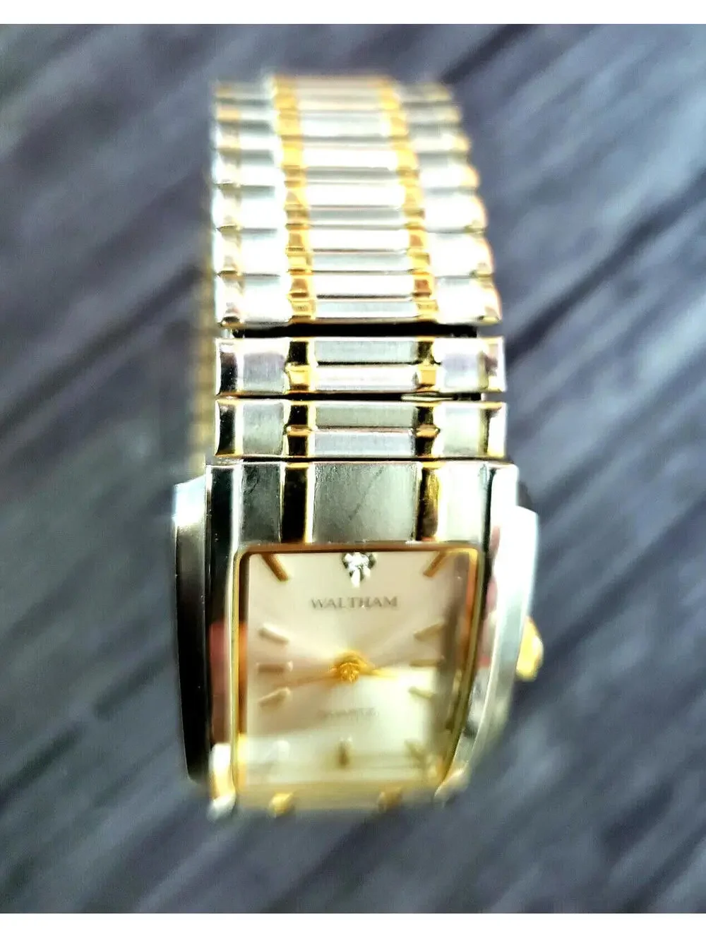 Rare Vintage Waltham Prestige‎ Diamond Mens Watch Box Papers